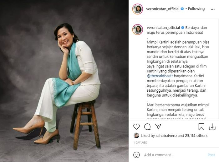 Veronica Tan saat ini manglingi