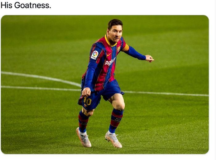 Penyerang Barcelona, Lionel Messi, pada laga kontra Getafe di Camp Nou, Kamis (22/4/2021) waktu setempat atau Jumat dini hari WIB.