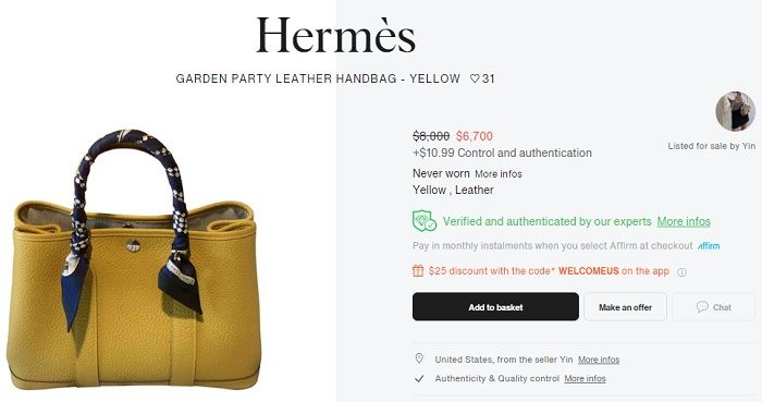 Harga tas Hermes Garden Party milik Selvi Ananda