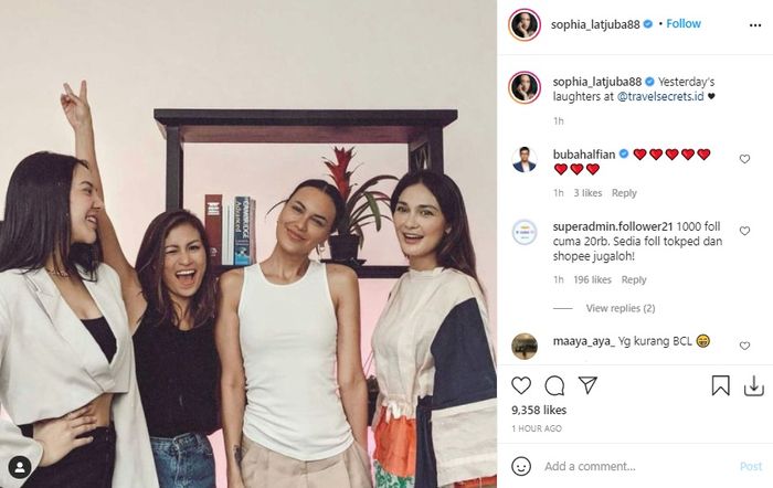 Sophia Latjuba, Luna Maya dan Anya Geraldine 
