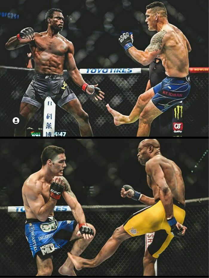 Kolase insiden patah kaki yang dialami jagoan UFC, Chris Weidman hampir sama yang terjadi kepada Anderson Silva.
