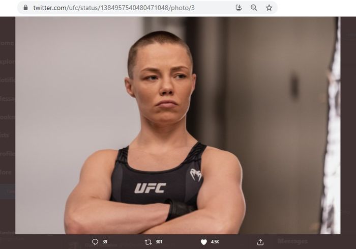 Petarung kelas jerami wanita UFC, Rose Namajunas, saat sesi foto jelang ajang UFC 261, Minggu (25/4/2021).