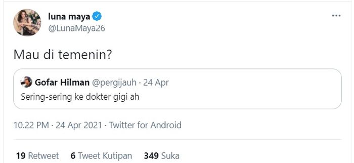 Cuitan <a href='https://medan.tribunnews.com/tag/luna-maya' title='Luna Maya'>Luna Maya</a> dan <a href='https://medan.tribunnews.com/tag/gofar-hilman' title='Gofar Hilman'>Gofar Hilman</a>