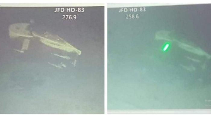 Penampakan KRI Nanggala-402 dari hasil visual ROV di kedalaman 830 meter