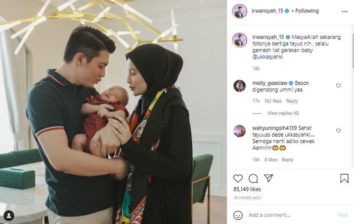 Keharmonisan rumah tangga Irwansyah bersama anak dan istrinya