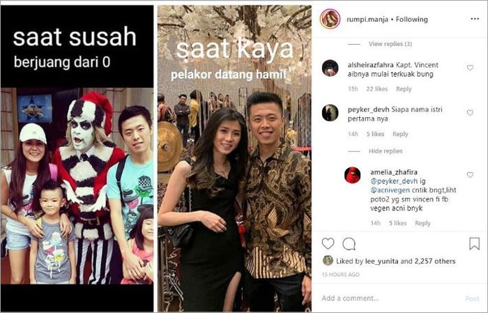 Rumah tangga Kapten Vincent Raditya dan Acni Vegen hancur disebut karena Novita Condro.
