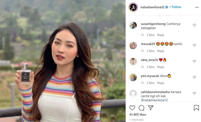 Komentar netizen melihat Natasha Wilona endorse parfum dengan makeup ala cewek Korea.