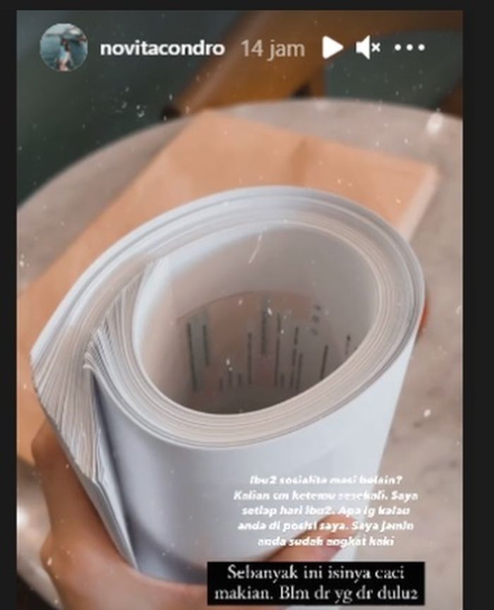 Unggahan instagram Novita Condro