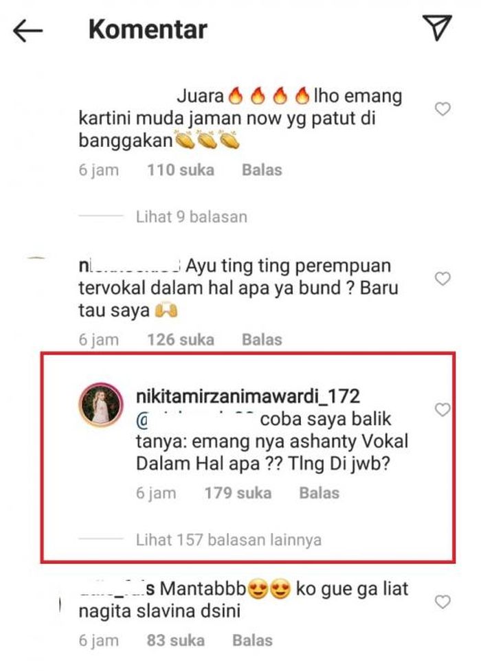 Nikita Mirzani bela Ayu Ting Ting seret nama Ashanty (Instagram/nikitamirzanimawardi_172)