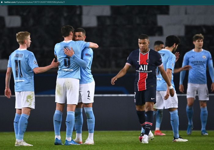 Paris Saint-Germain (PSG) harus mengakui keunggulan Manchester City pada laga leg pertama semifinal Liga Champions 2020-2021.