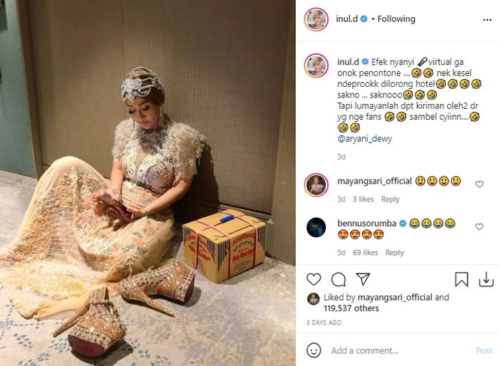 Unggahan Inul Daratista curi perhatian. Ngemper di hotel.