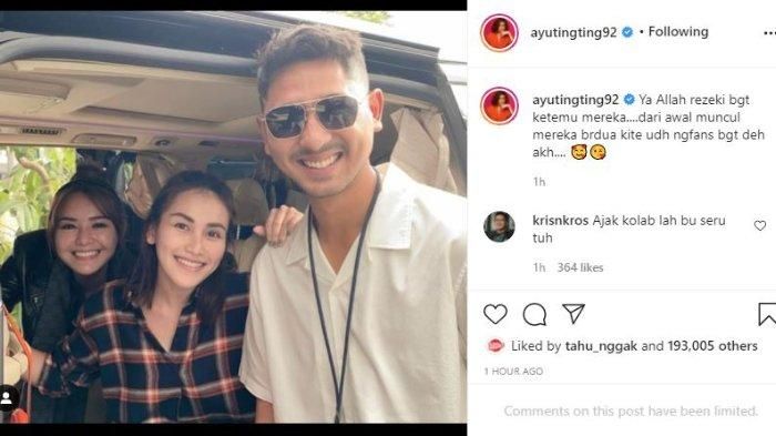 Ayu Ting Ting bertemu Arya Saloka dan Amanda Manopo.
