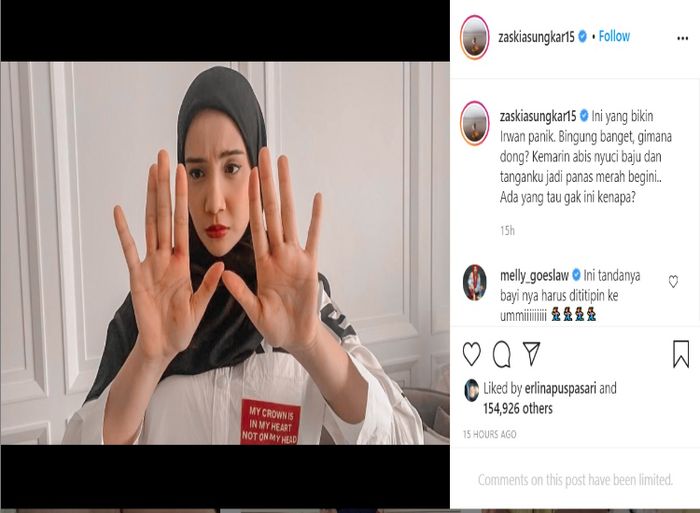 Unggahan Zaskia Sungkar