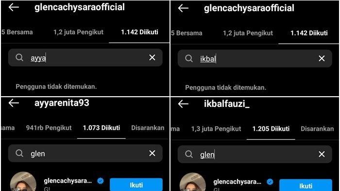 Glenca Chysara unfollow Ayya Renita dan Ikbal Fauzi