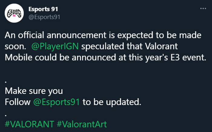 Valorant Mobile is indicated to be in the development stage.