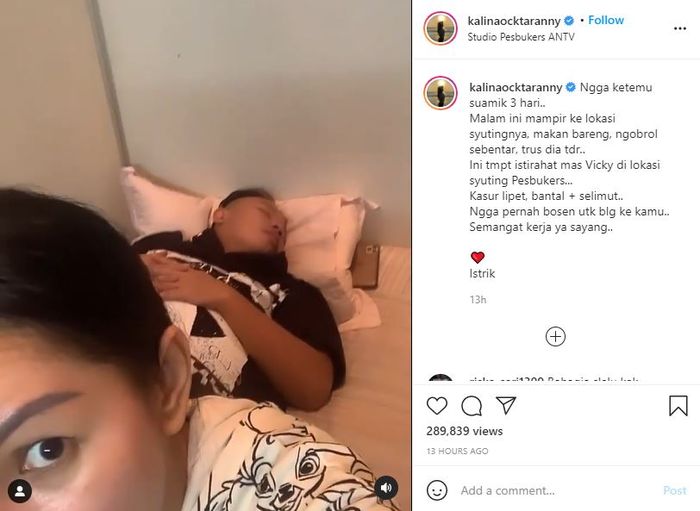 Unggahan <a href='https://jambi.tribunnews.com/tag/instagram' title='Instagram'>Instagram</a> <a href='https://jambi.tribunnews.com/tag/kalina-ocktaranny' title='Kalina Ocktaranny'>Kalina Ocktaranny</a>. 