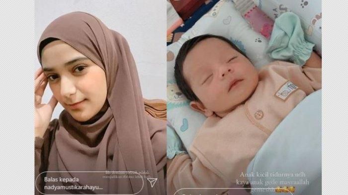 Nadya Mustika dan anaknya.