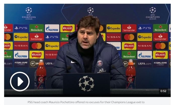 Mauricio Pochettino saat masih menjadi pelatih Paris Saint-Germain.