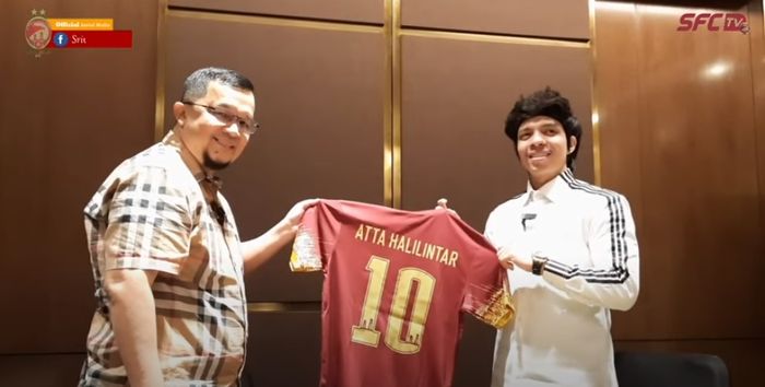 Atta Halilintar bertemu  dengan Presiden Sriwijaya FC, Hendri Zainudin di Jakarta, Rabu (5/5/2021) malam WIB.