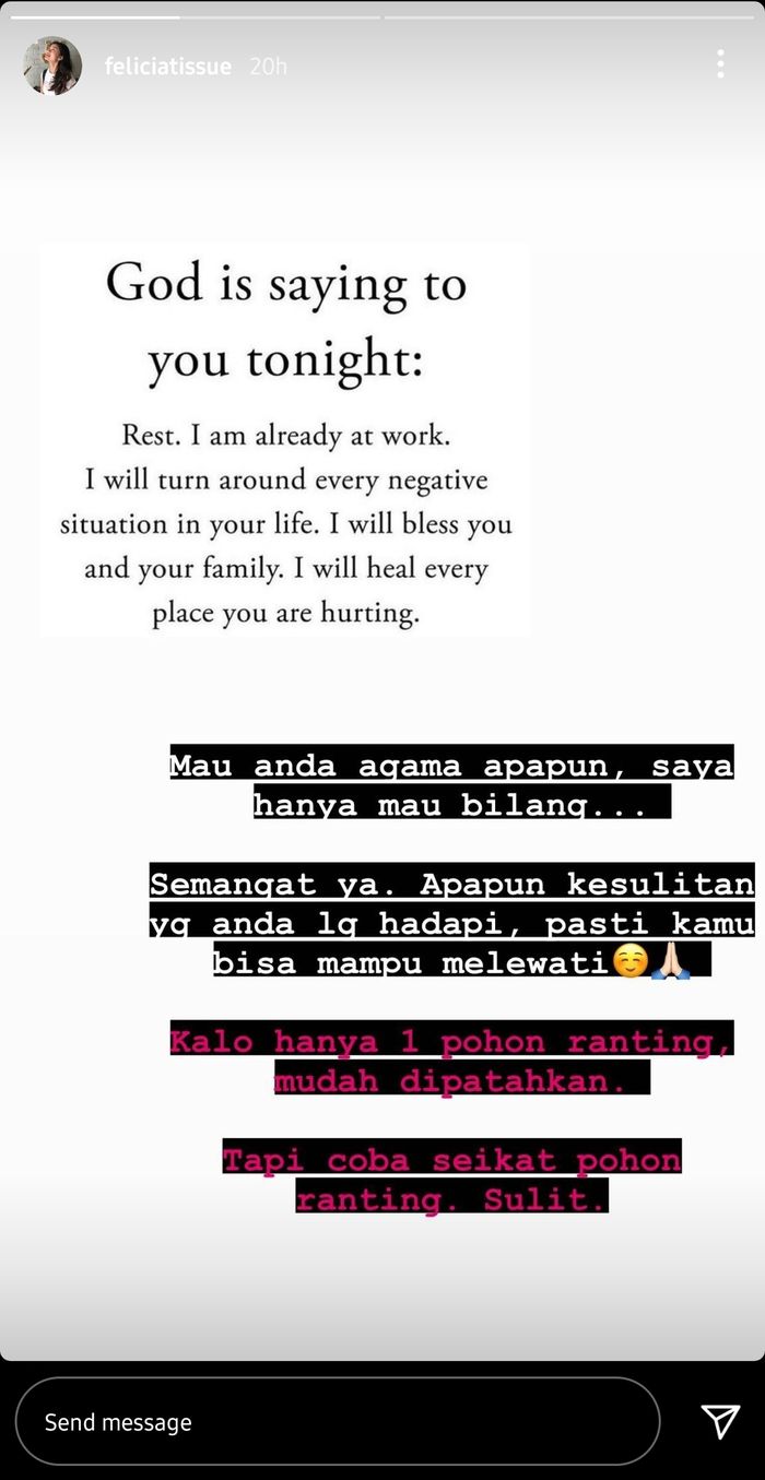 Unggahan Felicia Tissue.
