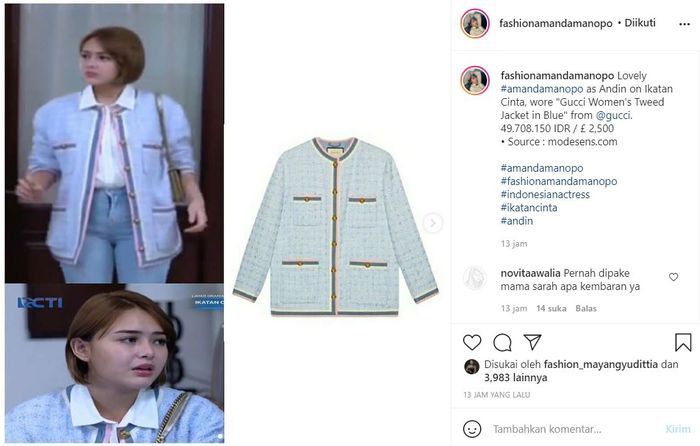 Kenakan Jaket Mewah di Ikatan Cinta, Netizen Sindir Artis Inisial 'N' yang Sebut Amanda Manopo Pansos ke Billy Syahputra!