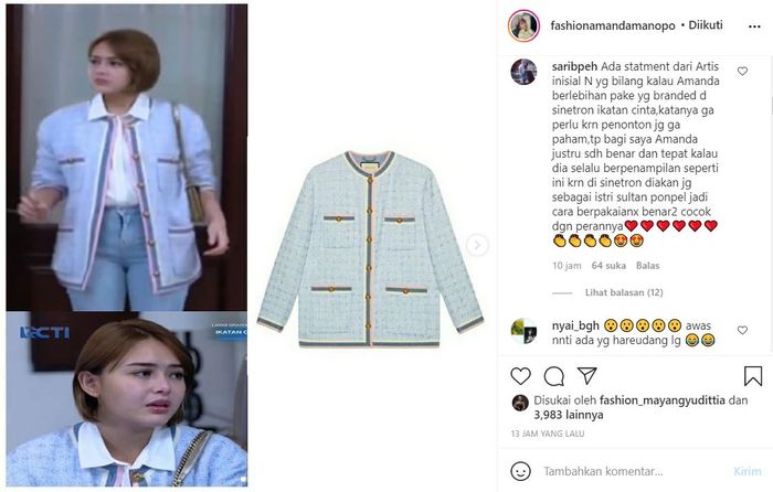 Kenakan Jaket Mewah di Ikatan Cinta, Netizen Sindir Artis Inisial 'N' yang Sebut Amanda Manopo Pansos ke Billy Syahputra!