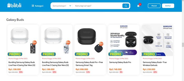 Promo Samsung Galaxy Buds di Blibli 