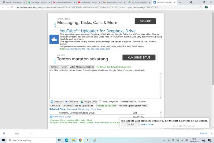 Cara upload video ke youtube dari google drive