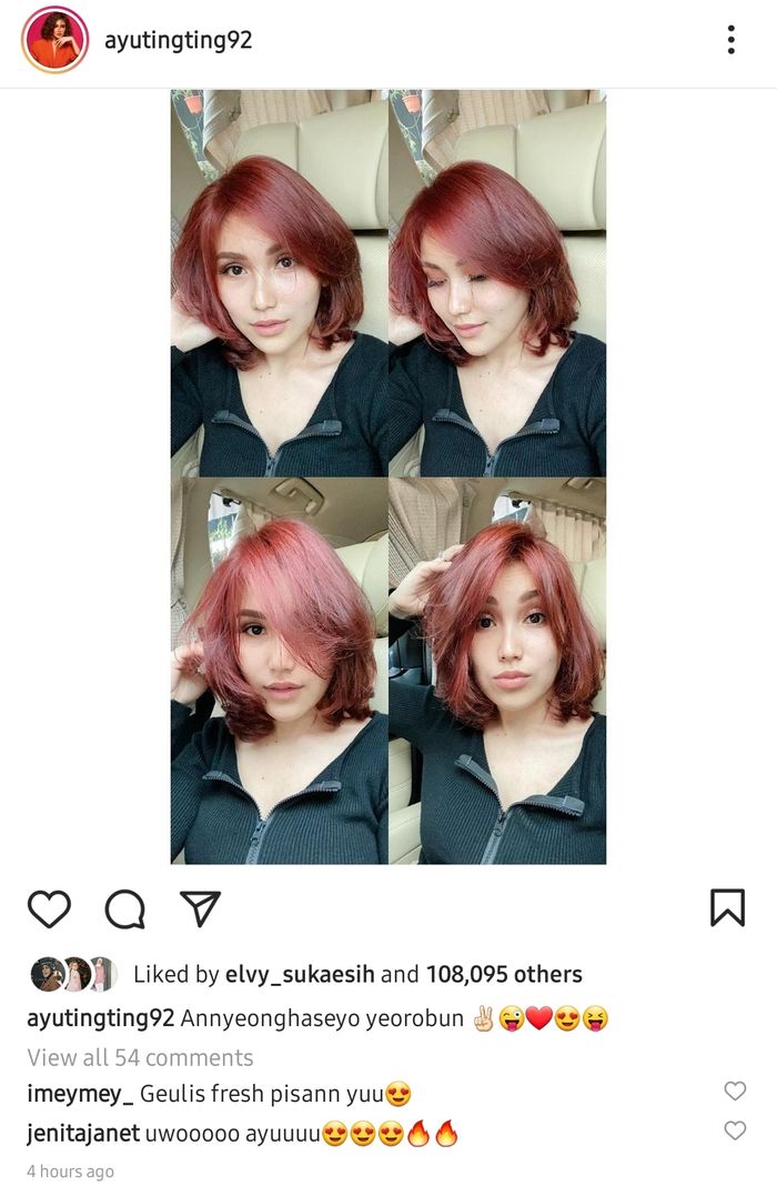 Rambut baru <a href='https://jambi.tribunnews.com/tag/ayu-ting-ting' title='Ayu Ting Ting'>Ayu Ting Ting</a>.