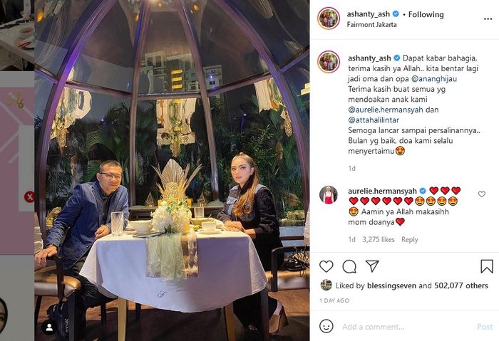 Postingan Ashanty soal kehamilan Aurel