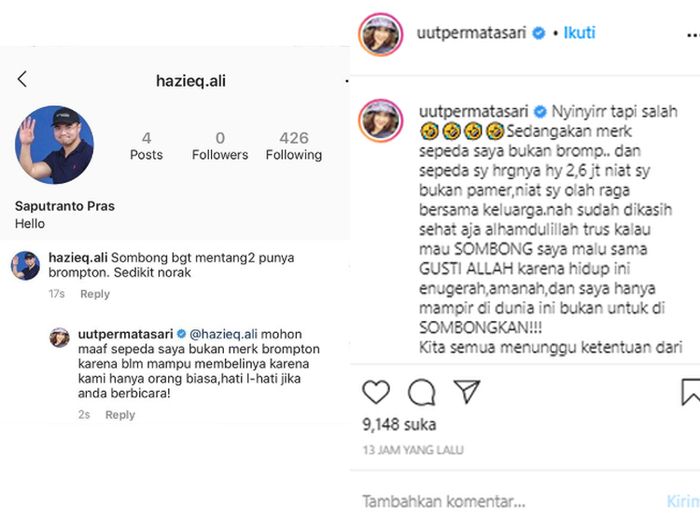 Uut Permatasari makan hati