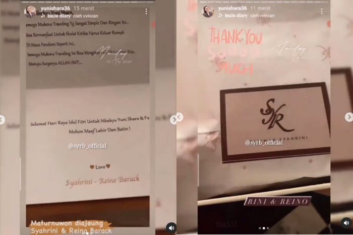 Hadiah hampers untuk Yuni Shara