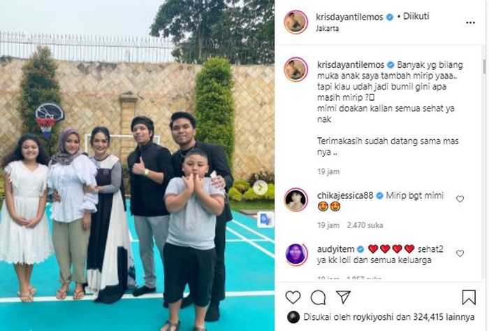 Postingan KD bersama Amora, Aurel, Atta, Thariq dan Kellen
