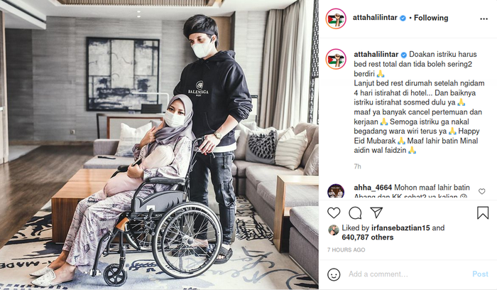Ungkap kabar <a href='https://jambi.tribunnews.com/tag/aurel' title='Aurel'>Aurel</a> sakit di Hari Raya <a href='https://jambi.tribunnews.com/tag/idul-fitri' title='Idul Fitri'>Idul Fitri</a>, Atta minta doa untuk sang istri hingga ucapkan selamat lebaran.