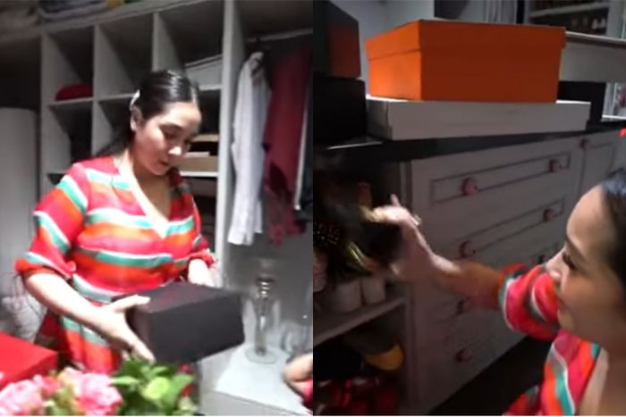 Ruangan penyimpanan barang Nagita Slavina di rumah artis Rieta Amilia.
