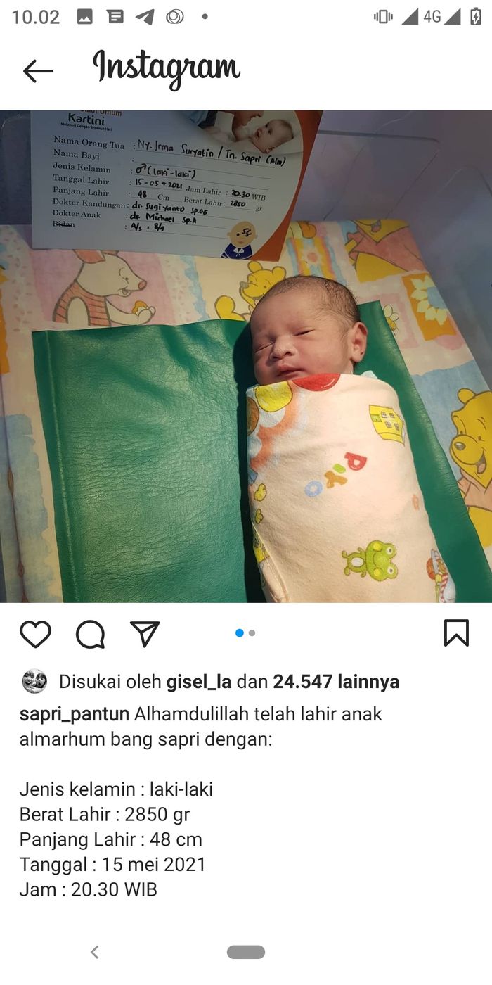 Anak Sapri Pantun lahir.
