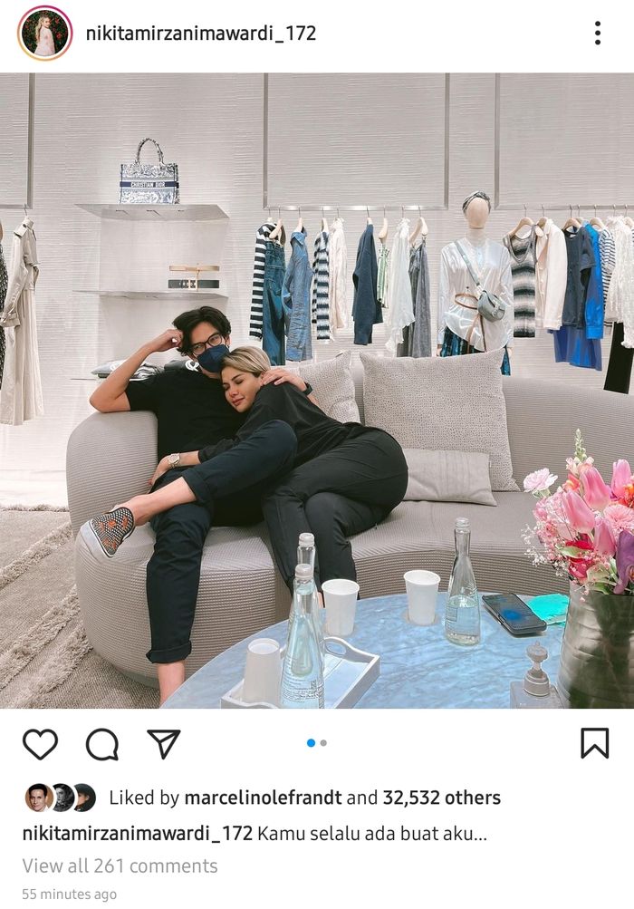 Nikita Mirzani pamer momen mesra bersama Dimas Beck.
