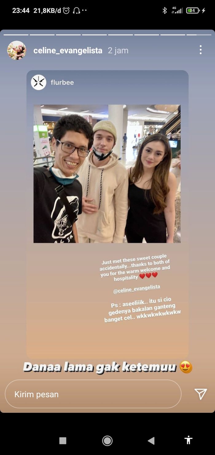 Salah satu kenalan Celine Evangelista yang mengabadikan momen kebersamaan Celine Evangelista dan Stefan William. 