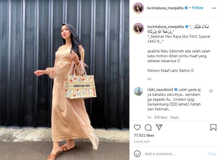 Potret Lucinta Luna dengan perut yang buncit