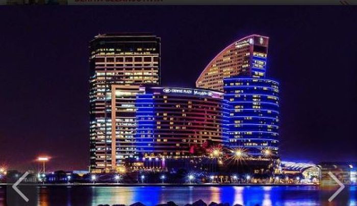 Potret Crown Plaza Dubai Festival City, tempat tim nasional Vietnam menginap selama berada di Dubai, Uni Emirat Arab.