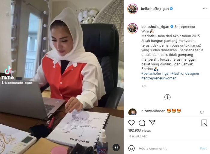 Unggahan Instagram Bella Shofie