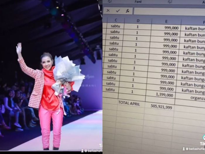 Pencapaian dan pendapatan Bella Shofie setiap bulan.