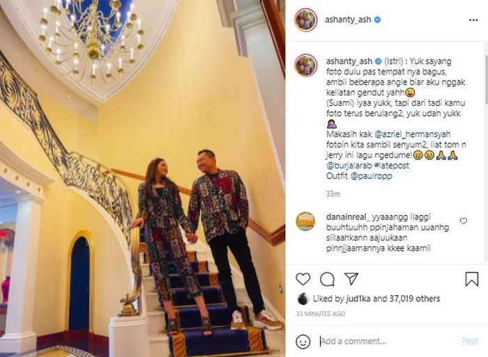 Ashanty bagikan foto yang membuat dirinya ngedumel pada Anang Hermansyah.