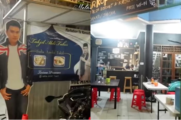 Warung mie ayam di pekarangan rumah Aldi Taher