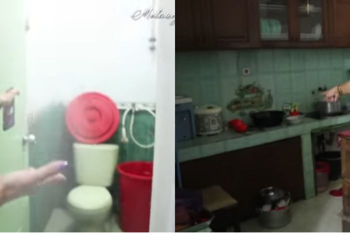 Bagian kamar mandi dan dapur di rumah Aldi Taher (YouTube/Melaney Recardo)