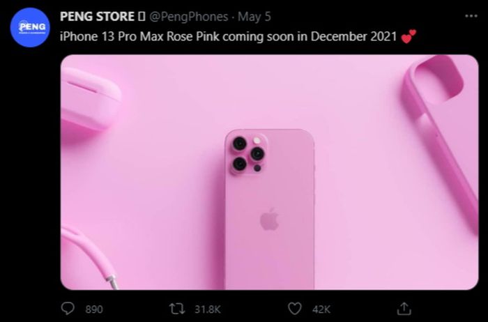 Foto iPhone 13 Pro Max Pink Viral di Dunia Maya, Begini Wujudnya