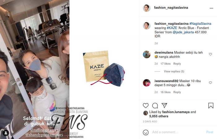 Pakai Masker hampir setengah juta saat bertandang ke Malang, Nagita Slavina bikin netizen geleng-geleng kepala.