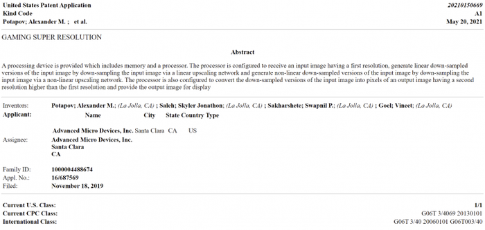 AMD technology patent documents leak 