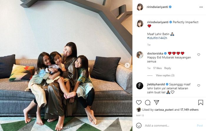 Unggahan Ririn Dwi Ariyanti yang berlebaran tanpa Aldi Bragi