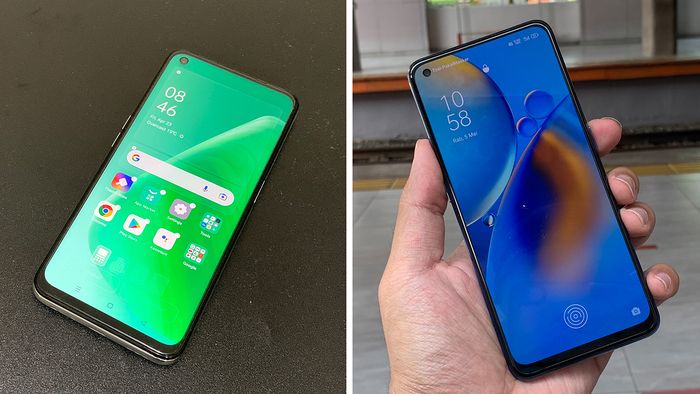 Layar IPS 6.5 inch <a href='https://newsmaker.tribunnews.com/tag/oppo' title='Oppo'>Oppo</a> A74 5G (kiri) dan layar AMOLED 6.43 inch 90Hz <a href='https://newsmaker.tribunnews.com/tag/oppo' title='Oppo'>Oppo</a> A74 (kanan)